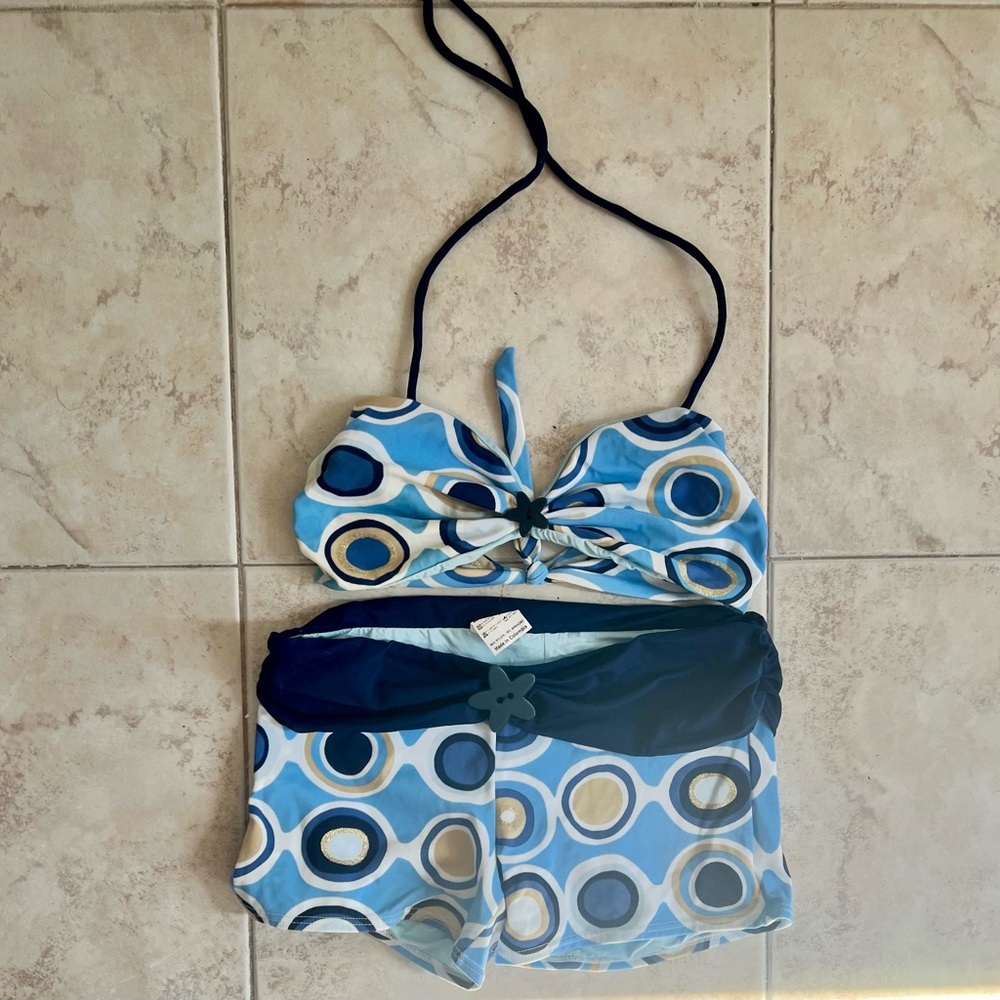 Stylish Blue Patterned Kids 2 Piece